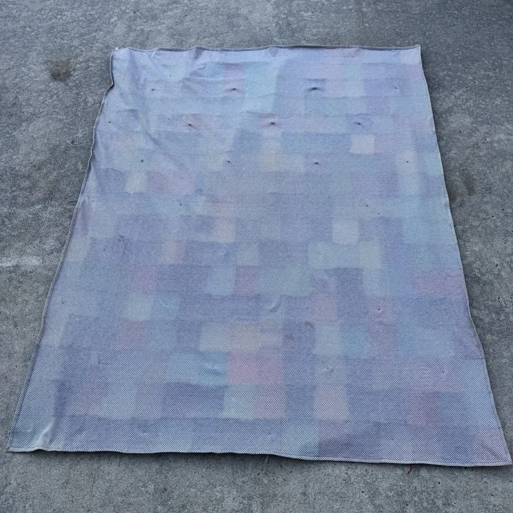 Vtg 1970's Polyester Double Knit‎ Handmade Squares Blanket/Quilt 48